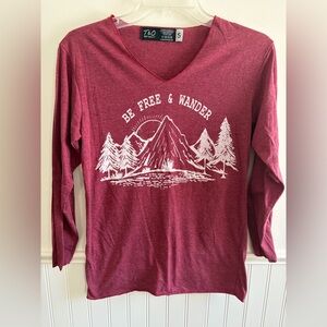 Red Graphic Quarter Sleeve Tee